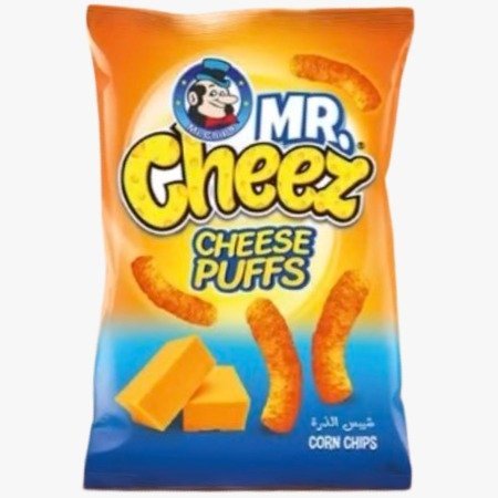منتفخات الذرة بالجبنة "مستر تشيز" (Mr. Cheez Cheese Puffs) من مستر شيبس