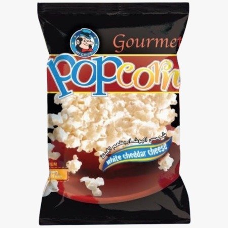 كيس من بوب كورن شيبس البوشار بنكهة جبنة الشيدر البيضاء من مستر شيبس