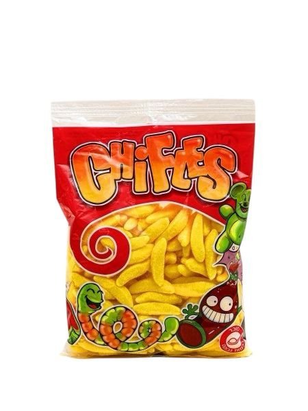 جيلي أصفر بطعم الموز القوي ومغطى بطبقة سكرية خفيفة.